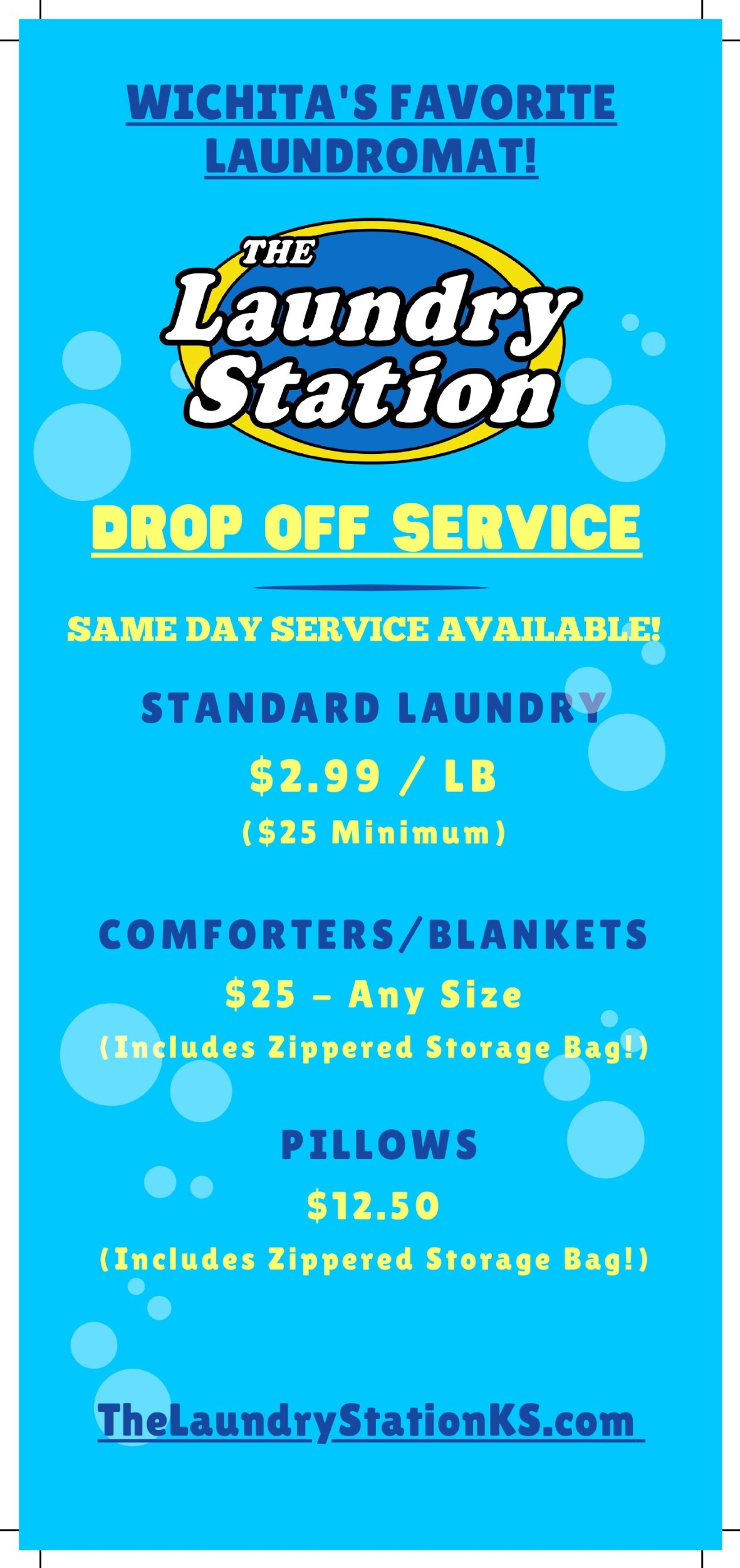 Wash Dry Fold Drop Off Laundry Service